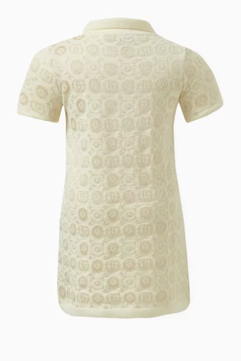 Double G Logo Dress in Wool-jacquard