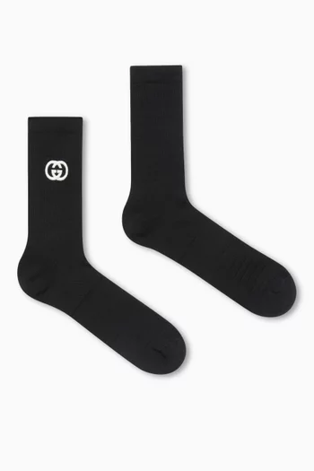 Interlocking GG Socks in Cotton-blend