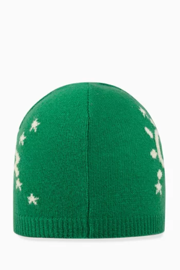 Interlocking G & UFO Baby Hat in Wool Knit