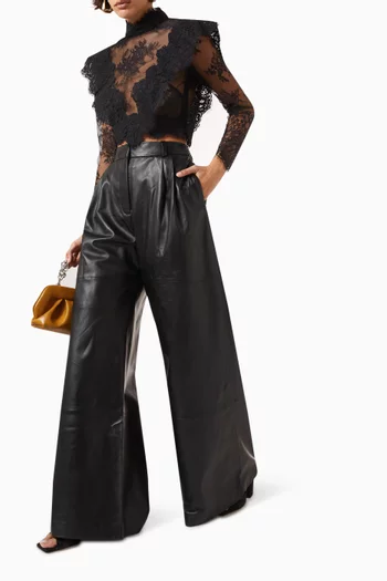 Luminosity Wide-leg Pants in Leather