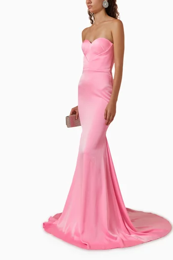 Barkley Strapless Gown in Satin-crepe