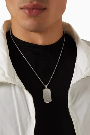 EA Eagle Tag Essential Necklace in Stainless Steel