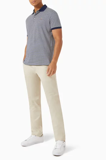 Striped Polo Shirt in Cotton Piqué