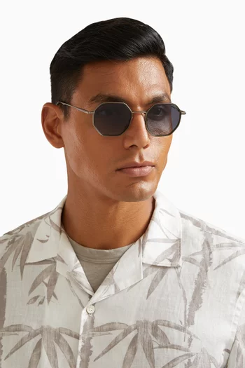 Baker Irregular Sunglasses in Stainless Steel