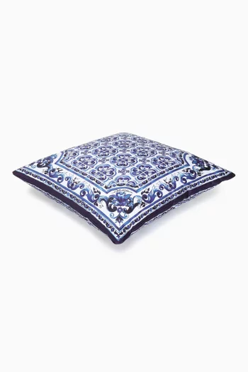 Small Blu Mediterraneo Cushion in Duchesse Cotton
