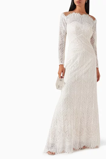 Off-shoulder Gown in Lace