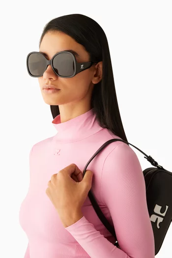 Hyper Oversized Sunglasses in Acetate