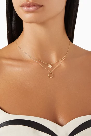 Galeria Perla Bead Two Layered Necklace in 18k Yellow Gold
