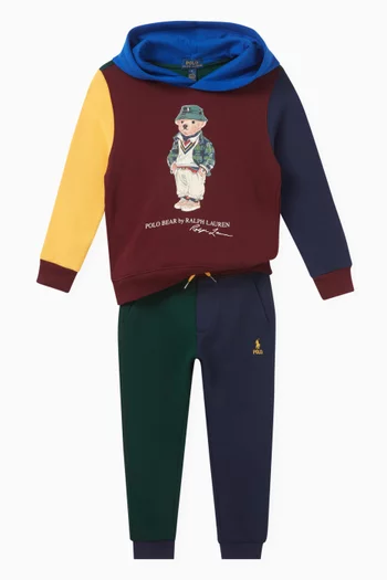 Polo Bear Printed Hoodie in Cotton