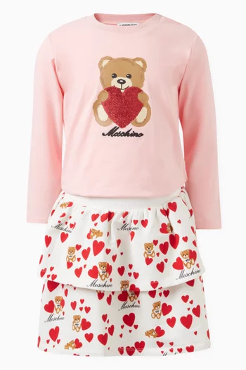 Teddy Bear and Heart T-Shirt in Cotton