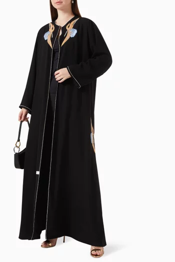 Embroidered Abaya in Crepe