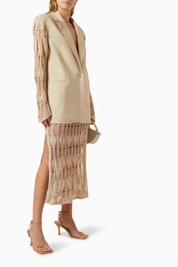 Lyra Slit Midi Skirt in Crochet-knit
