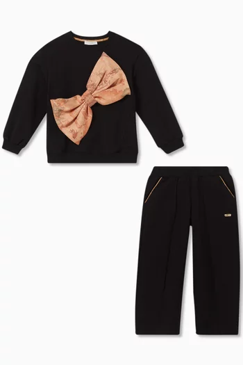 Bow-applique Tracksuit in Cotton