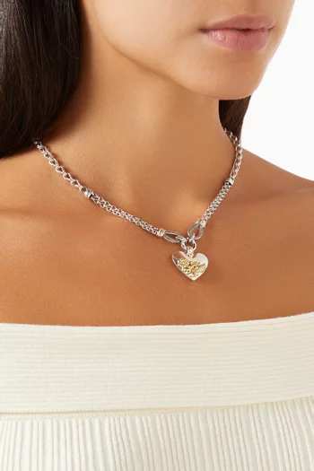 Fallahy Heart Chain Necklace in 18kt Gold & Sterling Silver