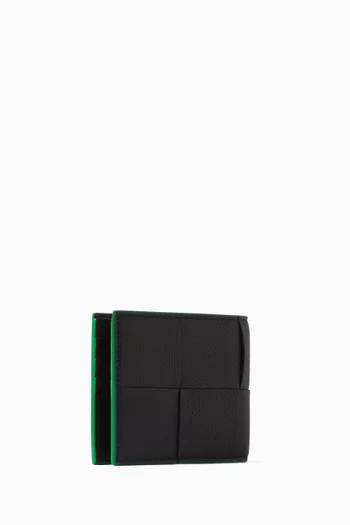 Cassette Bi-fold Wallet in Intreccio Leather