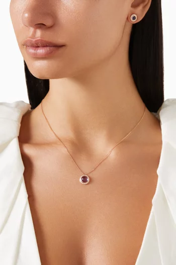 Noor Diamond & Amethyst Necklace in 18kt Rose Gold