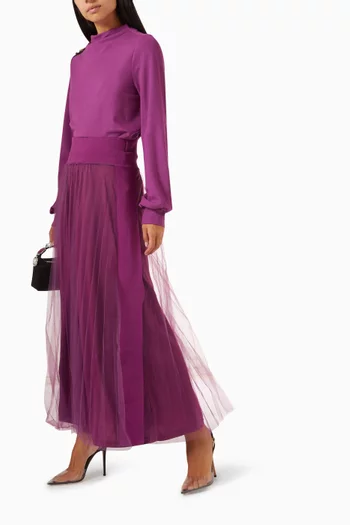 Gathered  Maxi Skirt in Tulle