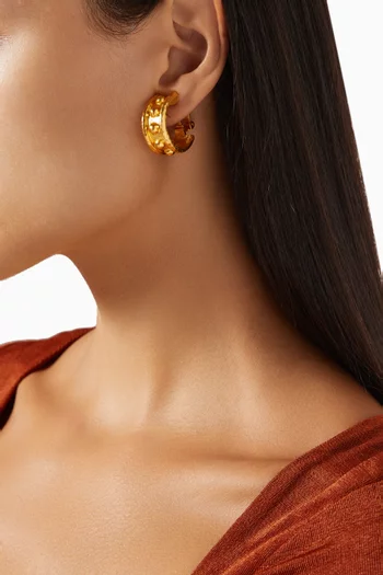 Triana Hoop Clip-on Earrings in 24kt Gold-plated Brass