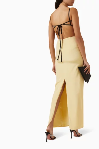 Leo Crystal-trim Maxi Dress in Silk