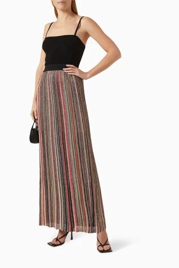 Sequin-embellished Maxi Skirt in Viscose-knit