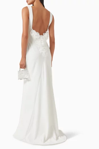 Low-back Gown in Stretchy Crepe