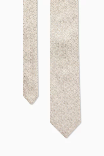 ربطة عنق بنقشة بيزلي صغيرة حرير