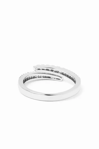 Pave Single Wrap Ring in Silver-plated Brass