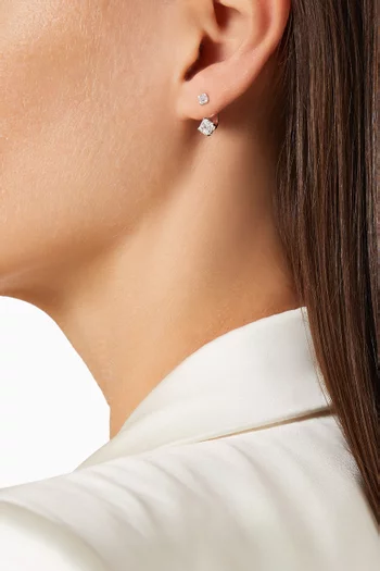 Asscher-cut Diamond Slider Earrings in 18kt White Gold