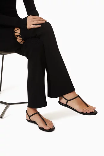 Diana Flat Sandals in Leather