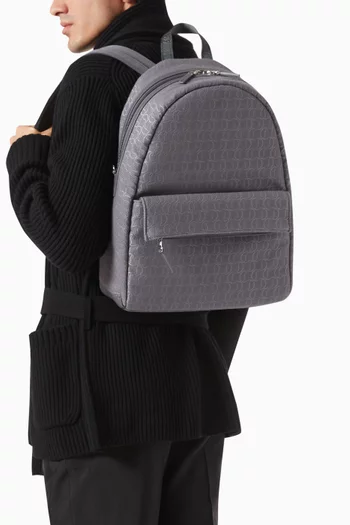Zip n Flap Backpack in Monogram Jacquard