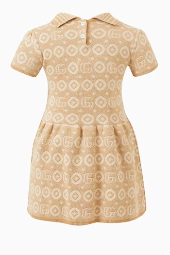 Double G Jacquard Dress in Cotton Knit