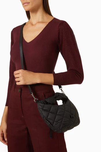 Small Polso Quilted Hobo Bag in Nylon