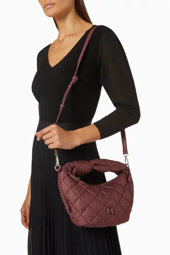 Small Polso Quilted Hobo Bag in Nylon
