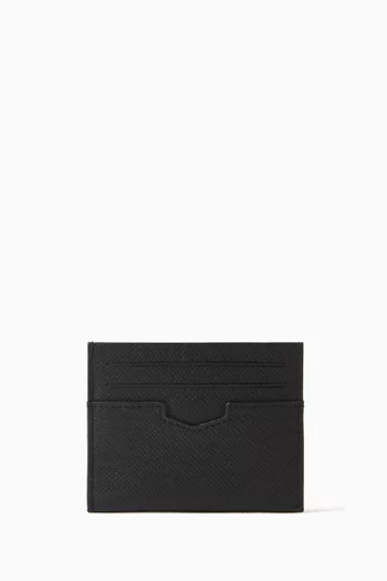 Shotgun Logo Card Case in Embossed Leather