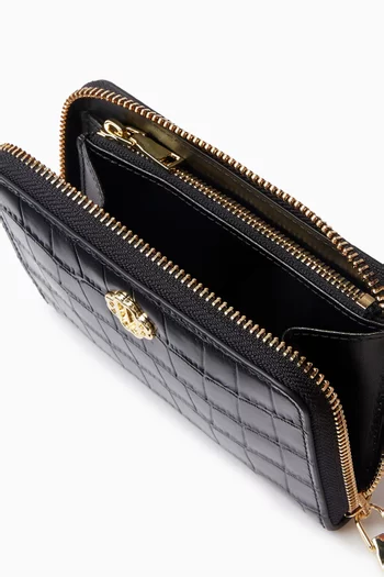 Zip Wallet in Croc-embossed Leather