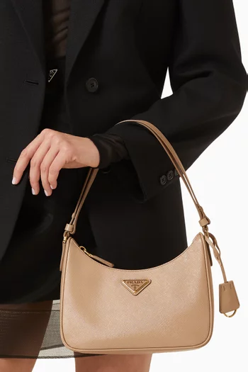 Mini Re-Edition Shoulder Bag in Saffiano Leather