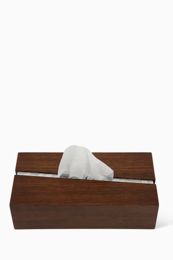 Draw The Line Mother-of-pearl Tissue Box in French Oak