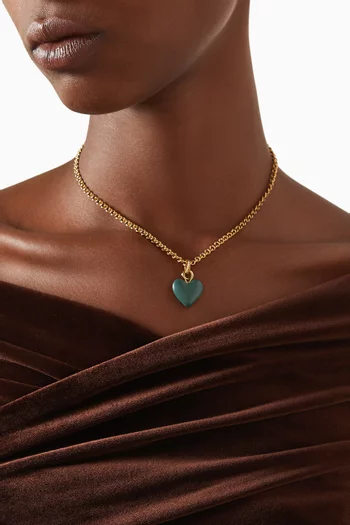 Ruu Pendant Necklace in Gold-plated Brass
