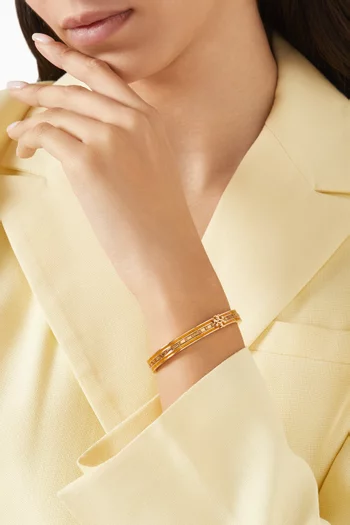 Kira Enamel & Crystal Bracelet in 18kt Gold-plated Brass