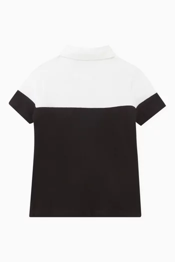 Colour-block Polo Shirt in Pique-cotton