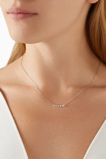 Half Moon Diamond Necklace in 18kt White Gold