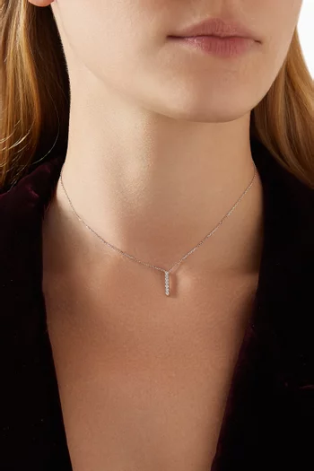 Diamond Bar Necklace in 18kt White Gold