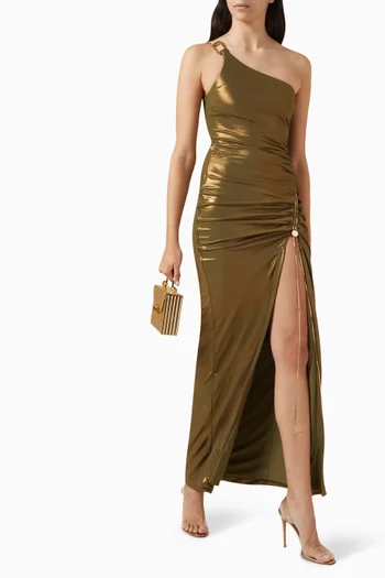 Lexi One-shoulder Dress in Metallic Jersey