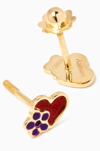 Ara Bella Floral Heart Earrings in 18kt Gold