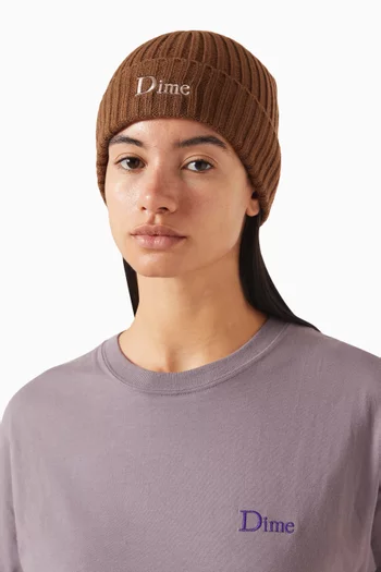 Classic Fold Beanie Hat in Knit