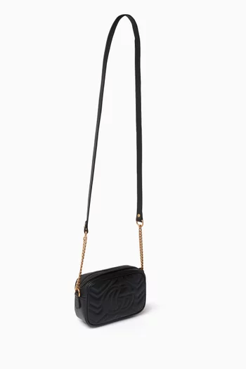 Mini GG Marmont Camera Shoulder Bag in Matelassé Leather