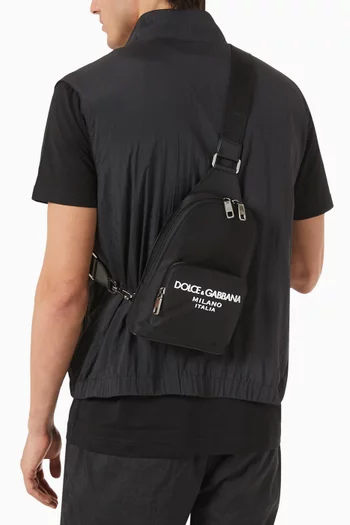 Small DG Logo Crossbody Backpack in Nylon
