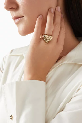 Signature Quilted Heart Cocktail Ring