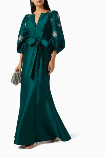 Embellished Mermaid Gown in Stretch Mikado