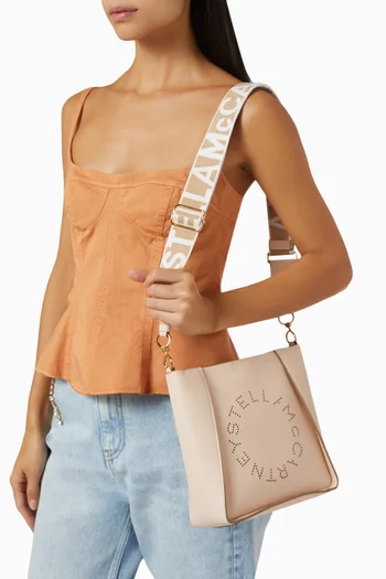 Mini Stella Logo Shoulder Bag in Eco Alter Grained Mat